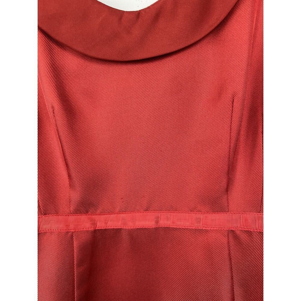 ANTHRPOLOGIE MOULINETTE SOEURS SILK GARNET RED SHEATH DRESS SZ 0 Y2K Babydoll - Picture 5 of 11